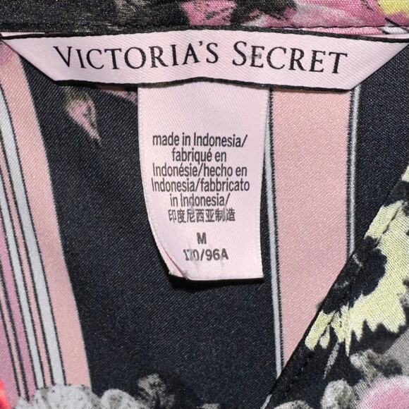 Victorias Secret Satin Black Rose Ruffle Strap Sleep Cami Tank Top Size Medium - Picture 3 of 12